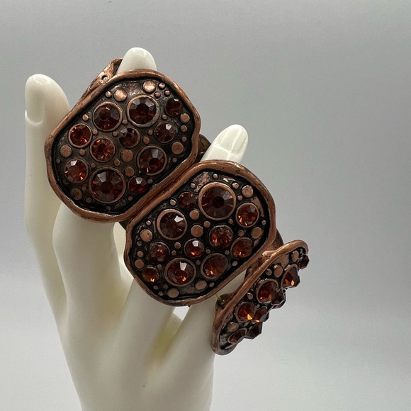 Vintage-Inspired Copper and Brown Gemstone Bracelet - Picture 4 of 7